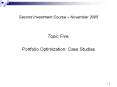 Second Investment Course  PowerPoint PPT Presentation