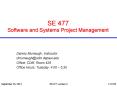 SE 477 Software and Systems Project Management PowerPoint PPT Presentation