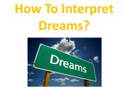 Interpreting dreams yourself