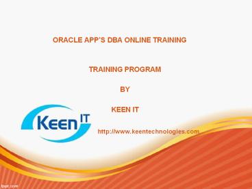 Apps DBA Online Training
