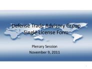 Defense Trade Advisory Group Single License Form