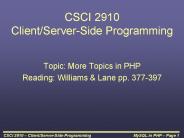 CSCI 2910 Client/Server-Side Programming