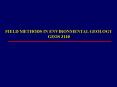 FIELD METHODS IN ENVIRONMENTAL GEOLOGY PowerPoint PPT Presentation