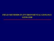 FIELD METHODS IN ENVIRONMENTAL GEOLOGY