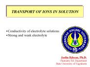 TRANSPORT OF IONS IN SOLUTION
