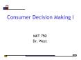 Consumer Decision Making I PowerPoint PPT Presentation