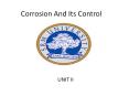 Corrosion And Its Control PowerPoint PPT Presentation