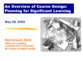 An Overview of Course Design: Planning for Significant Learning PowerPoint PPT Presentation