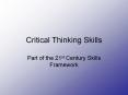 Critical Thinking Skills PowerPoint PPT Presentation