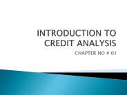 INTRODUCTION TO CREDIT ANALYSIS
