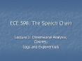 ECE 598: The Speech Chain PowerPoint PPT Presentation
