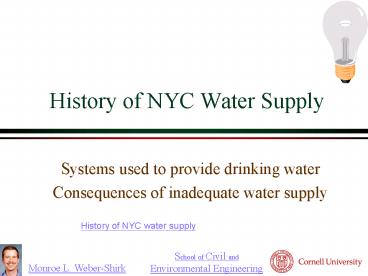 History of NYC Water Supply