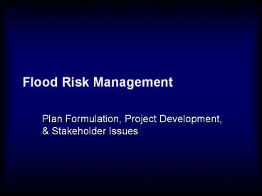 Flood Risk Management