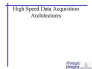 High Speed Data Acquisition Architectures