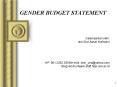 GENDER BUDGET STATEMENT PowerPoint PPT Presentation