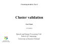 Cluster validation PowerPoint PPT Presentation