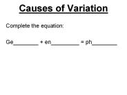 Causes of Variation