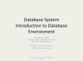 Database System Introduction to Database Environment PowerPoint PPT Presentation