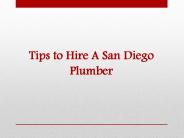 Tips to Hire a San Diego Plumber