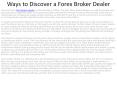 Ways to Discover a Forex Broker Dealer PowerPoint PPT Presentation