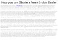 How you can Obtain a Forex Broker Dealer PowerPoint PPT Presentation
