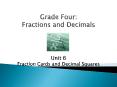 Grade Four: Fractions and Decimals   Unit 6 Fraction Cards and Decimal Squares PowerPoint PPT Presentation