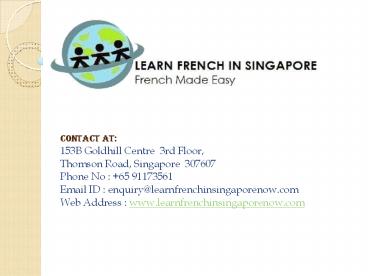 Learn French In Sinagpore