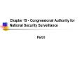 Chapter 19 - Congressional Authority for National Security Surveillance PowerPoint PPT Presentation