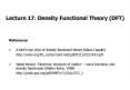 Lecture 17. Density Functional Theory (DFT) PowerPoint PPT Presentation