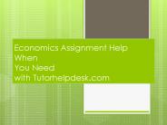 Economics Assignment Help  & Economics Homework Help