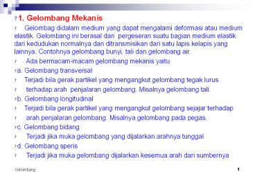 1. Gelombang Mekanis