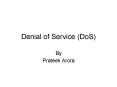Denial of Service (DoS) PowerPoint PPT Presentation