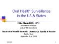 Oral Health Surveillance in the US PowerPoint PPT Presentation