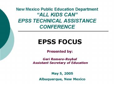 New Mexico Public Education Department 