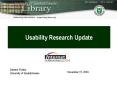 Usability Research Update PowerPoint PPT Presentation