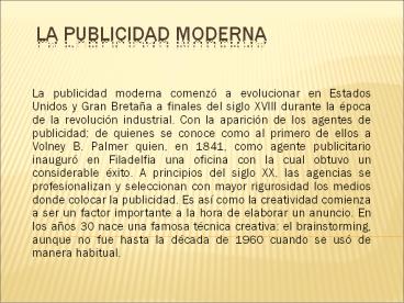 La publicidad moderna