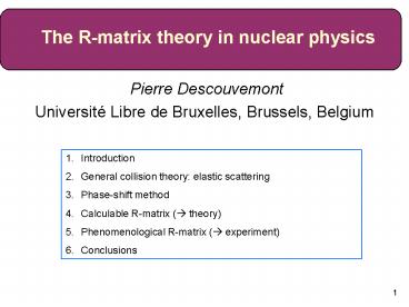 Pierre Descouvemont Universit