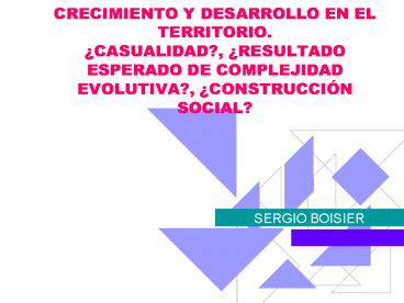 CRECIMIENTO Y DESARROLLO EN EL TERRITORIO. 