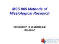 MSS 905 Methods of Missiological Research PowerPoint PPT Presentation