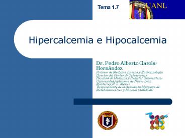 Hipercalcemia e Hipocalcemia