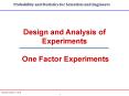 Design and Analysis of Experiments  One Factor Experiments PowerPoint PPT Presentation