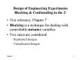 Design of Engineering Experiments Blocking PowerPoint PPT Presentation