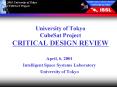 University of Tokyo CubeSat Project CRITICAL DESIGN REVIEW PowerPoint PPT Presentation