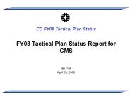 FY08 Tactical Plan Status Report for CMS