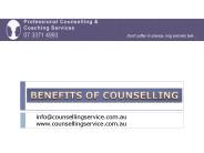 Proofessional Counselling & Coaching Services - Benefits of Counselling