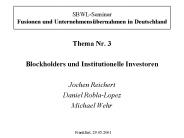 SBWL-Seminar Fusionen und Unternehmens