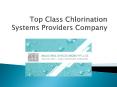 Chlorination systems PowerPoint PPT Presentation