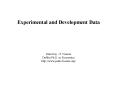 Experimental and Development Data PowerPoint PPT Presentation