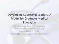 Developing Successful Leaders: A Model for Graduate Medical Education PowerPoint PPT Presentation