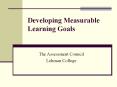 Developing Measurable Learning Goals PowerPoint PPT Presentation